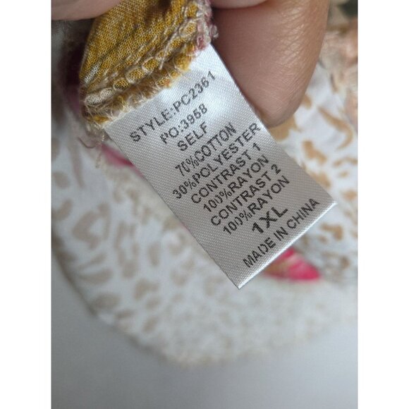 GiGiO Plus Women Tunic Top Blouse Size XL Relaxed Mixed Print Multicolor - Picture 4 of 5